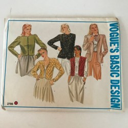 2799 VOGUE BASIC JACKET LENGTHS, VEST PATTERN UNCUT SIZE 8